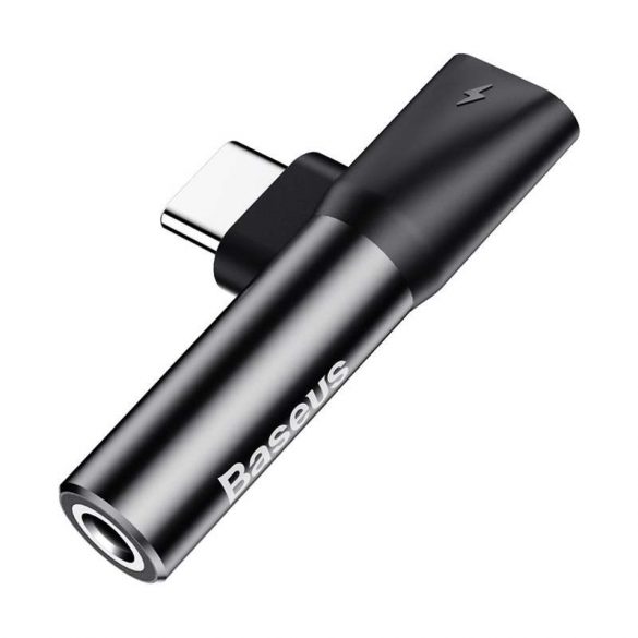 Baseus Audio Converter L41 adaptor USB - C USB - C port (feminin) + mufă pentru căști 3,5 mm - feminin (feminin) negru (CATL41 - 01)