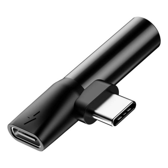 Baseus Audio Converter L41 adaptor USB - C USB - C port (feminin) + mufă pentru căști 3,5 mm - feminin (feminin) negru (CATL41 - 01)