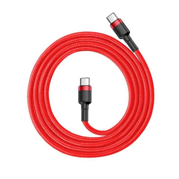 Baseus Cafule Cable cablu litz nylon durabil USB - C PD / USB - C PD PD2.0 60W 20V 3A QC3.0 1M roșu (CATKLF - G09)