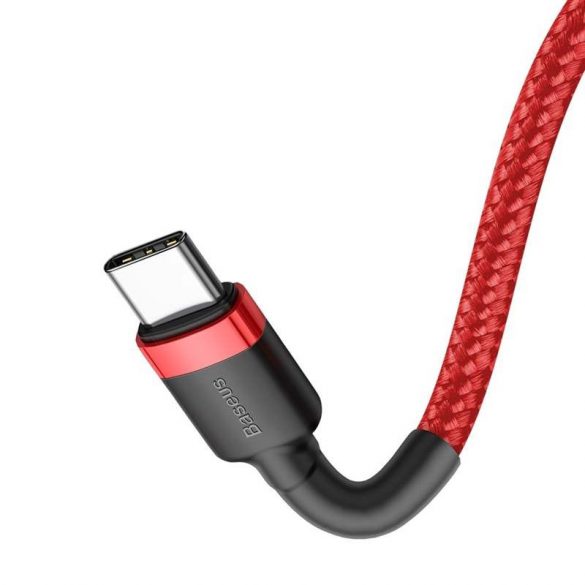 Baseus Cafule Cable cablu litz nylon durabil USB - C PD / USB - C PD PD2.0 60W 20V 3A QC3.0 1M roșu (CATKLF - G09)