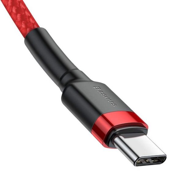 Baseus Cafule Cable cablu litz nylon durabil USB - C PD / USB - C PD PD2.0 60W 20V 3A QC3.0 1M roșu (CATKLF - G09)