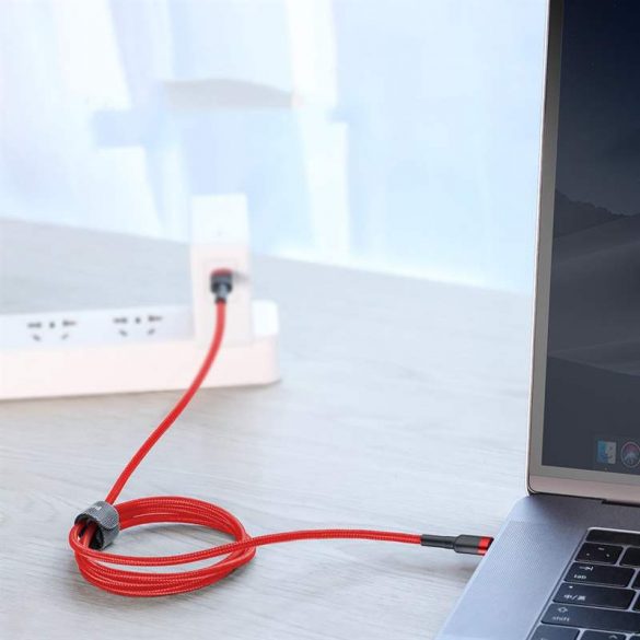 Baseus Cafule Cable cablu litz nylon durabil USB - C PD / USB - C PD PD2.0 60W 20V 3A QC3.0 1M roșu (CATKLF - G09)