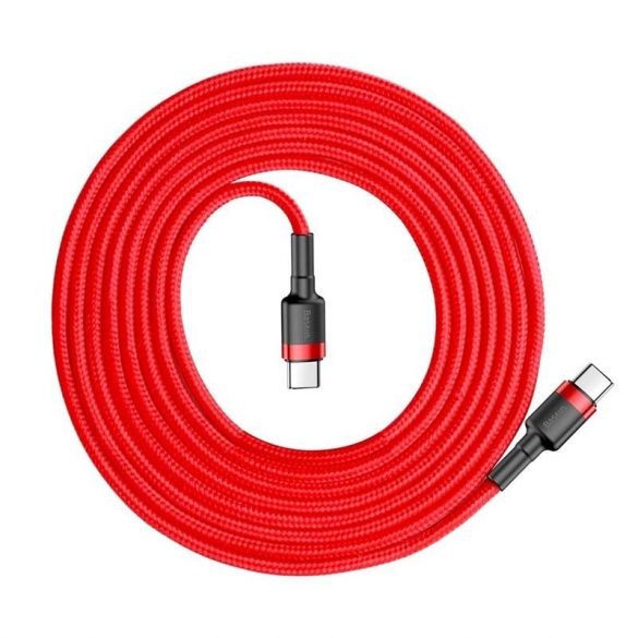 Baseus Cafule Cable cu cablu de nylon durabil USB-C PD / USB-C PD PD2.0 60W 20V 3A QC3.0 2M roșu (CATKLF-H09)