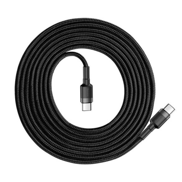 Baseus Cafule Cable cablu de nylon durabil USB - C PD / USB - C PD PD2.0 60W 20V 3A QC3.0 2M negru - gri (CATKLF - HG1)