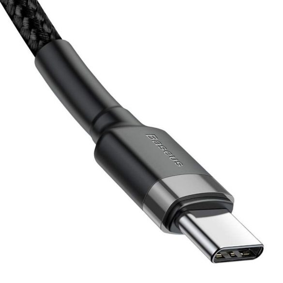 Baseus Cafule Cable cablu de nylon durabil USB - C PD / USB - C PD PD2.0 60W 20V 3A QC3.0 2M negru - gri (CATKLF - HG1)