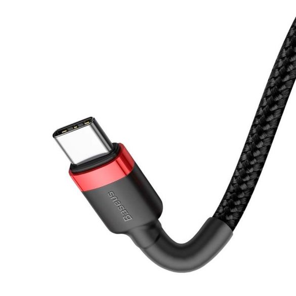 Baseus Cafule Cable cu cablu de nylon durabil USB-C PD / USB-C PD PD2.0 60W 20V 3A QC3.0 2M negru-roșu (CATKLF-H91)