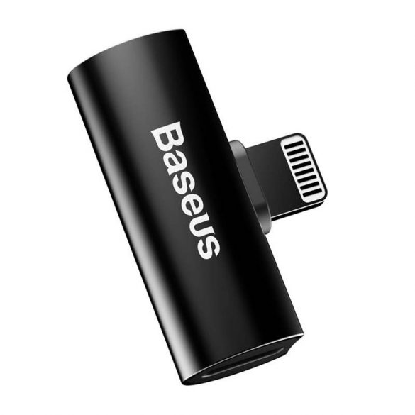 Baseus Audio Converter L46 adaptor Lightning 2x port Lightning (placă de bază), negru (CAL46 - 01)