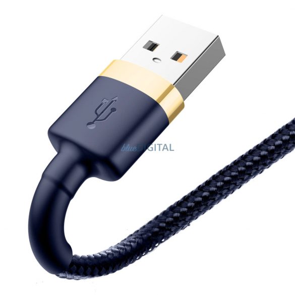 Cablu Baseus Cafule USB-A / Lightning 2.4A QC 3.0 1 m - albastru-auriu