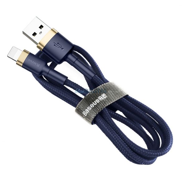 Cablu Baseus Cafule USB-A / Lightning 2.4A QC 3.0 1 m - albastru-auriu