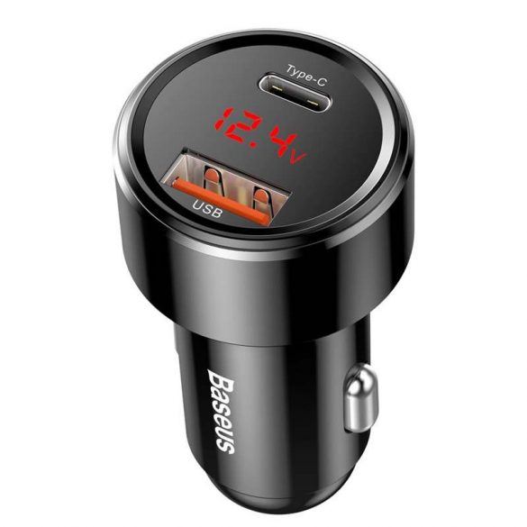 Baseus Magic seria PPS încărcător cu afișaj digital USB Quick Charge 3.0 / tip-c USB PD QC4 + 45W 6A negru (CCMLC20C - 01) încărcător auto