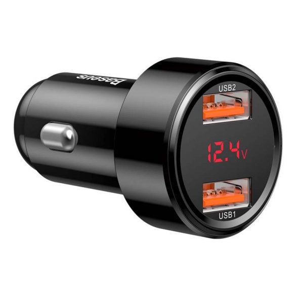 Baseus Magic seria Dual QC încărcător cu afișaj digital 2x USB QC3.0 45W 6A negru (CCMLC20A - 01) încărcător auto