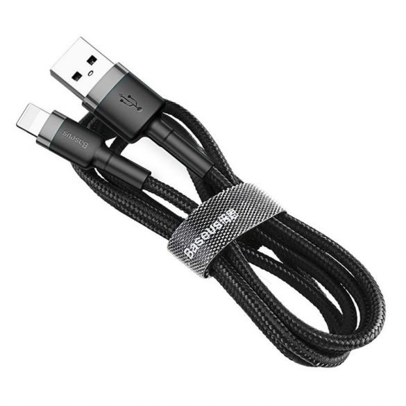 Baseus Cafule Cablu din nailon împletit durabil USB / Lightning QC3.0 2A 3M negru - gri (CALKLF - RG 1)