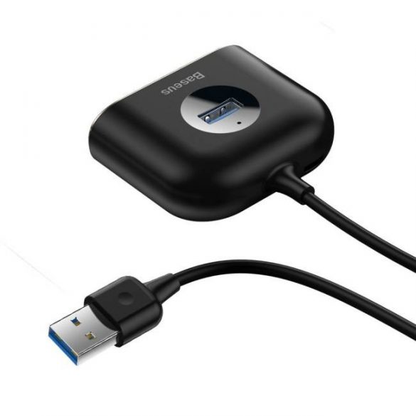 Adaptor HUB USB Baseus pătrat rotund 4 în 1 (USB3.0 LA USB3.0 * 1 + 2.0 * 3) 1m negru (CAHUB-AY01)