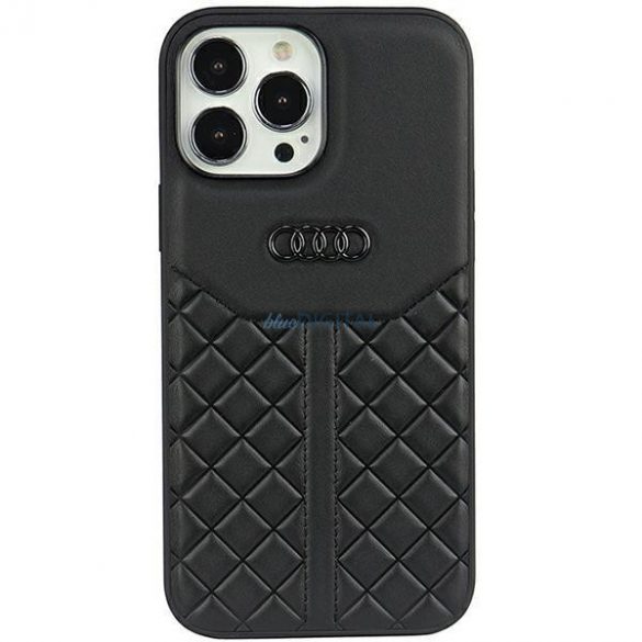 Husă rigidă Audi din piele naturală iPhone 13 Pro / 13 6.1" negru/negru AU-TPUPCIP13P-Q8/D1-BK