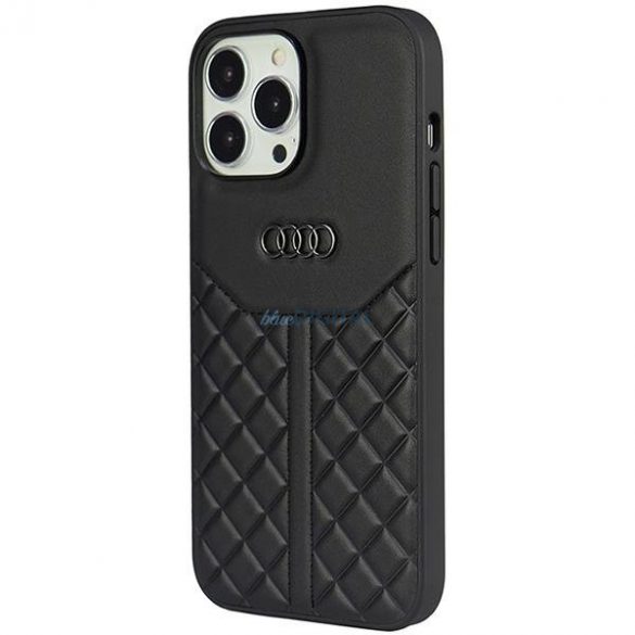 Husă rigidă Audi din piele naturală iPhone 13 Pro / 13 6.1" negru/negru AU-TPUPCIP13P-Q8/D1-BK