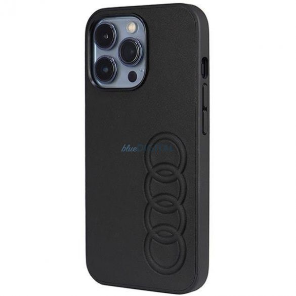 Husă rigidă Audi din piele sintetică pentru iPhone 13 Pro / 13 6.1" negru/negru AU-TPUPCIP13P-TT/D1-BK