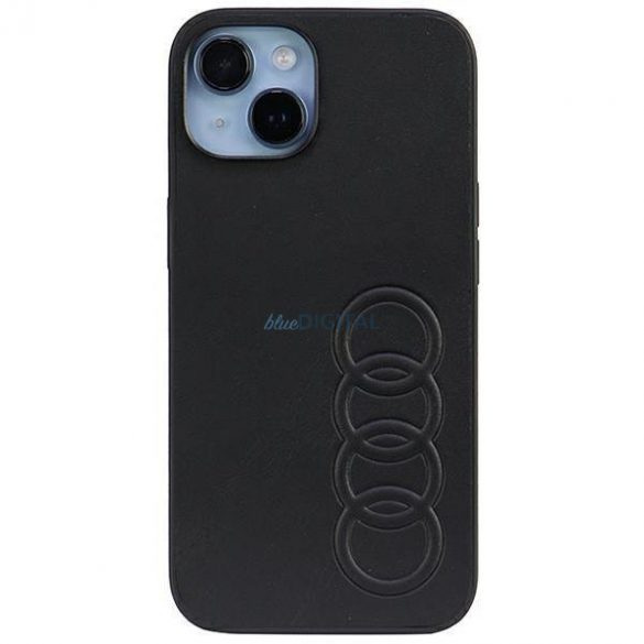 Husă rigidă Audi din piele sintetică iPhone 14 6.1" negru/negru AU-TPUPPCIP14-TT/D1-BK