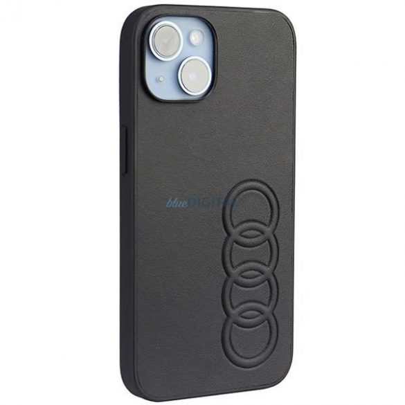 Husă rigidă Audi din piele sintetică iPhone 14 6.1" negru/negru AU-TPUPPCIP14-TT/D1-BK