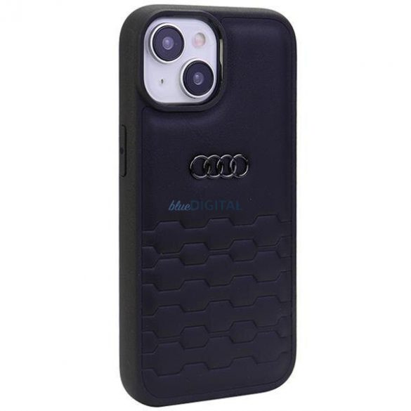 Husă rigidă Audi GT din piele sintetică iPhone 15 de 6,1 inchi/negru AU-TPUPCIP15-GT/D2-BK