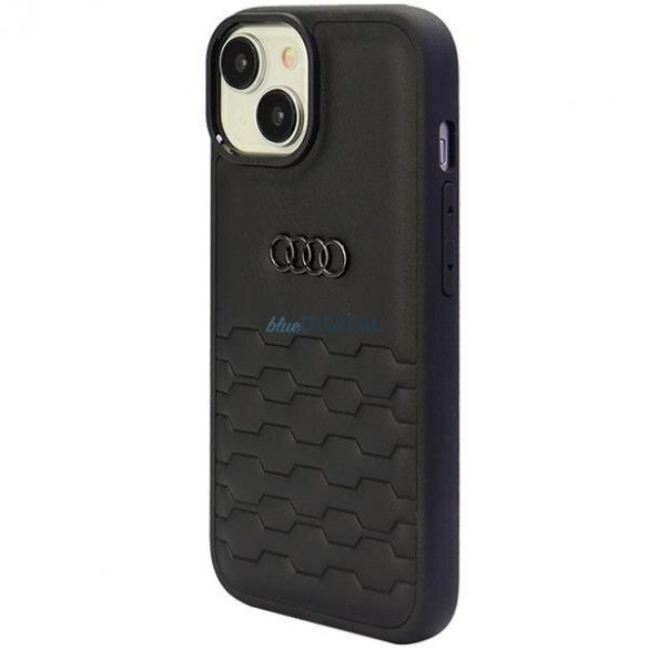 Husă rigidă Audi GT din piele sintetică iPhone 15 de 6,1 inchi/negru AU-TPUPCIP15-GT/D2-BK