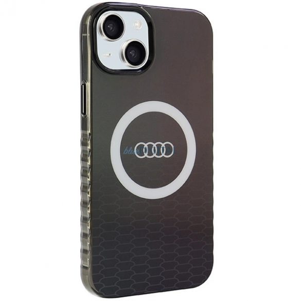 Husa Audi IML Big Logo MagSafe pentru iPhone 15 Plus / 14 Plus - neagra