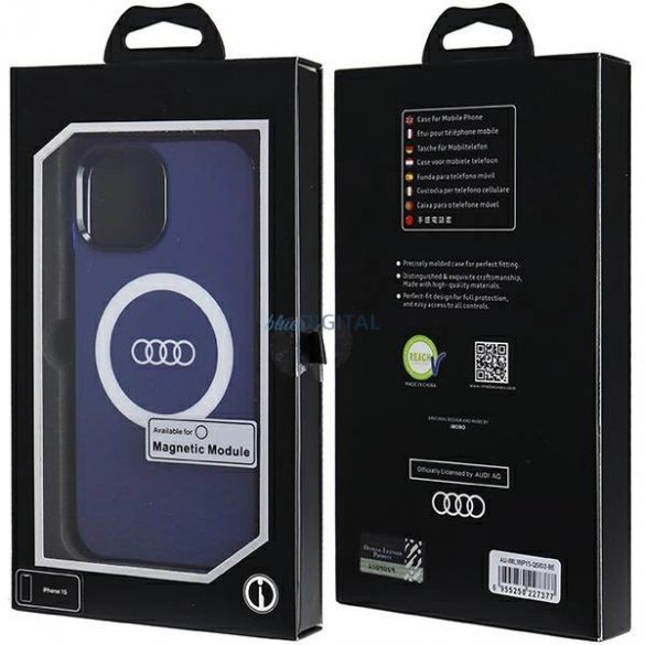 Husa Audi IML Big Logo MagSafe pentru iPhone 15 / 14 / 13 - albastra