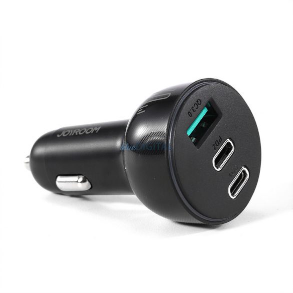 Încărcător auto Joyroom 70W cu 3 porturi: USB, 2 x USB C negru (JR-CL26)