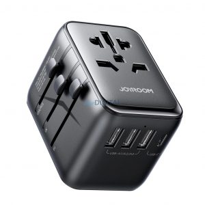 Joyroom JR-TCW01 EU/US/UK/JP/AU/CN adaptor universal de călătorie 17W - negru