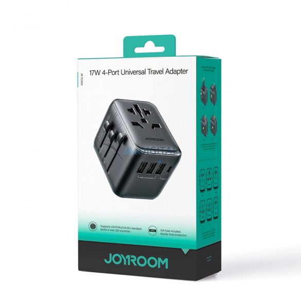 Joyroom JR-TCW01 EU/US/UK/JP/AU/CN adaptor universal de călătorie 17W - negru