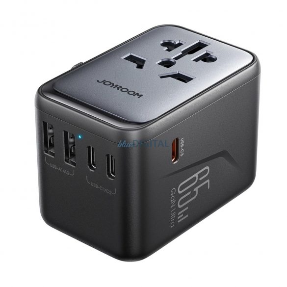 Joyroom JR-TCW02 EU/US/JP/AU/UK/CN adaptor universal de călătorie 65W - negru