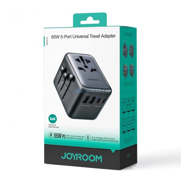 Joyroom JR-TCW02 EU/US/JP/AU/UK/CN adaptor universal de călătorie 65W - negru