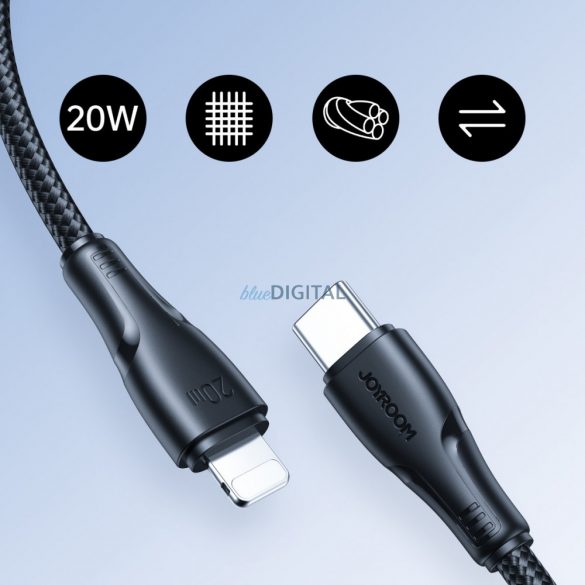 Joyroom USB C - Cablu Lightning 20W Surpass Series pentru încărcare rapidă și transfer de date 1,2 m negru (S-CL020A11)