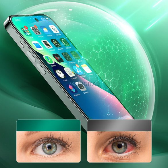 Joyroom Knight Green Glass pentru iPhone 14 Pro Max cu filtru anti-lumină albastră pe ecran complet (JR-G04)