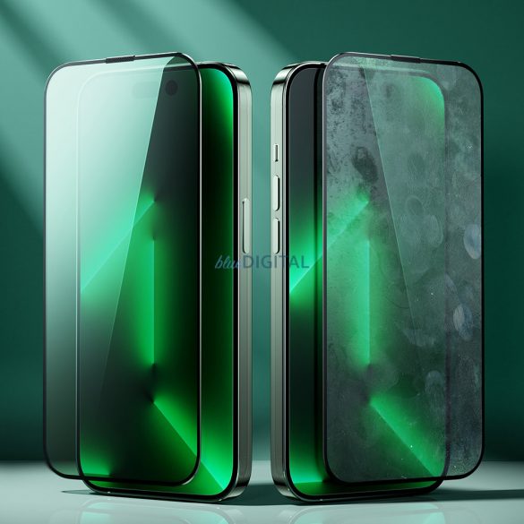 Joyroom Knight Green Glass pentru iPhone 14 Plus cu filtru anti-lumină albastră pe ecran complet (JR-G03)