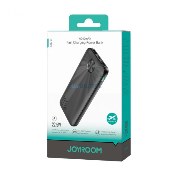 Joyroom JR-PBF15 powerbank 10000mAh 22.5W USB-C USB-A - negru