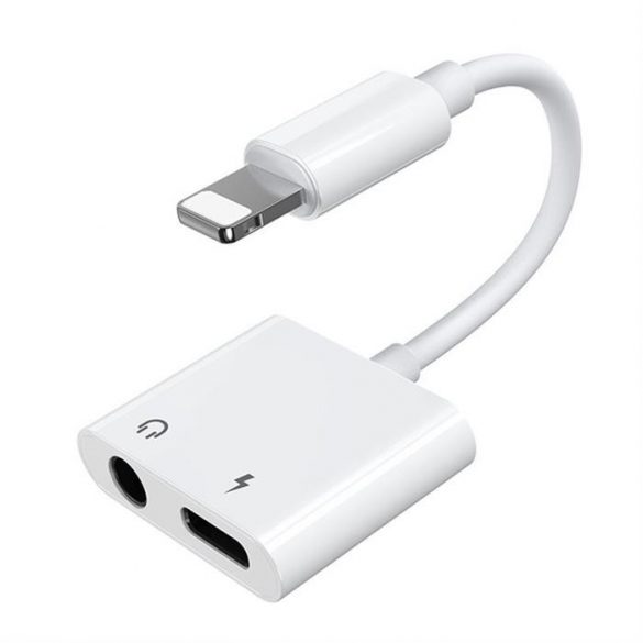 Joyroom Lightning - Lightning / 3,5 mm mini jack adaptor pentru căști audio și încărcare alb (S-Y104)