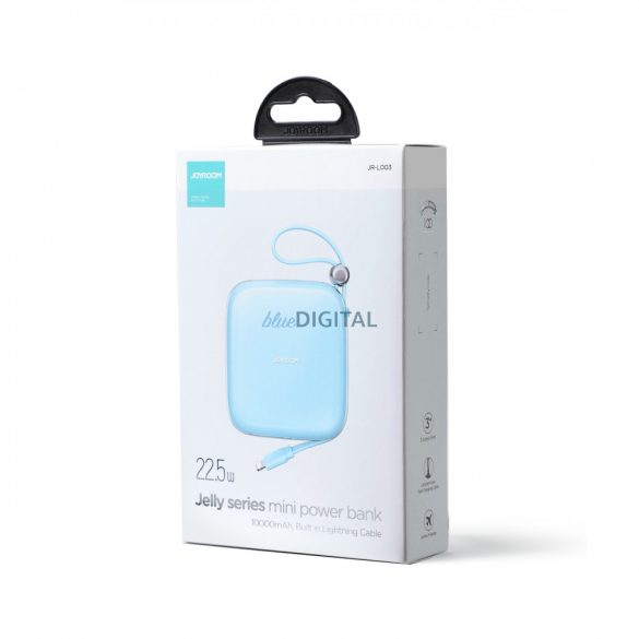 Joyroom powerbank 10000mAh Jelly Series 22.5W cu cablu Lightning încorporat albastru (JR-L003)