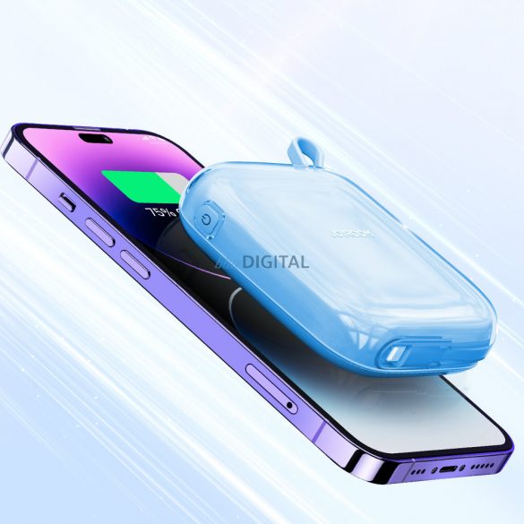 Joyroom powerbank 10000mAh Jelly Series 22.5W cu cablu Lightning încorporat albastru (JR-L003)