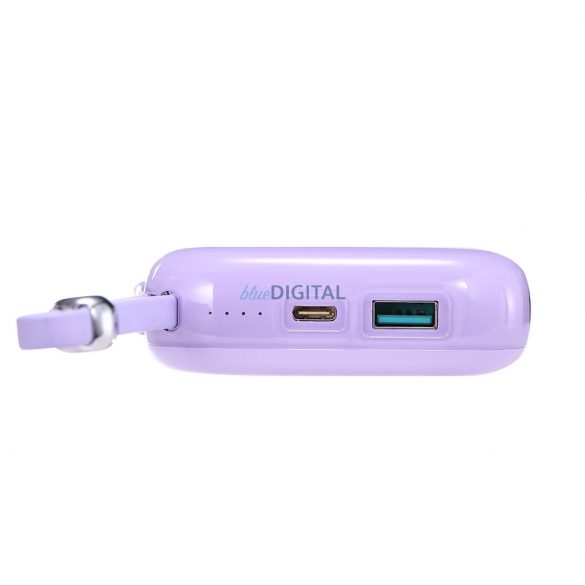 Powerbank Joyroom 10000mAh Seria Jelly 22,5W cu cablu USB C încorporat violet (JR-L002)