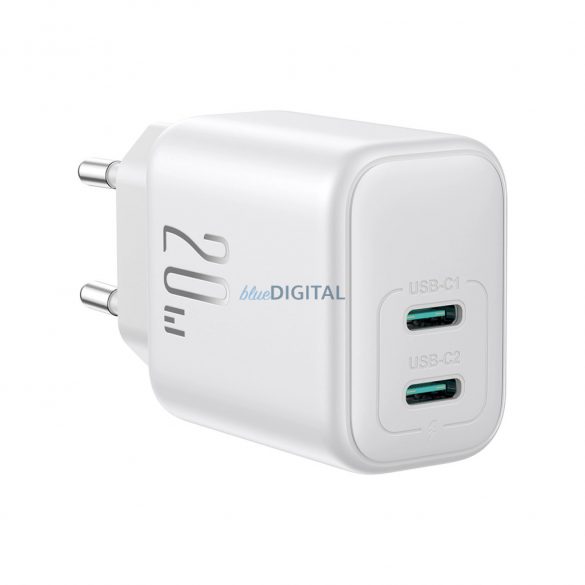 Joyroom JR-TCF12 încărcător de rețea cu conexiune 2xUSB-C 20W PD QC3.0 - alb