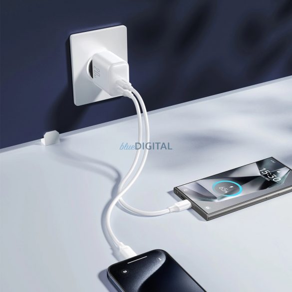 Joyroom JR-TCF12 încărcător de rețea cu conexiune 2xUSB-C 20W PD QC3.0 - alb