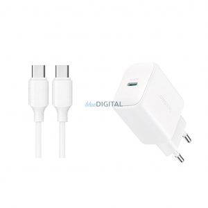 Joyroom JR-TCF20 încărcător de rețea cu 1x conexiune USB-C și cablu Type-C - Type-C 20W - alb