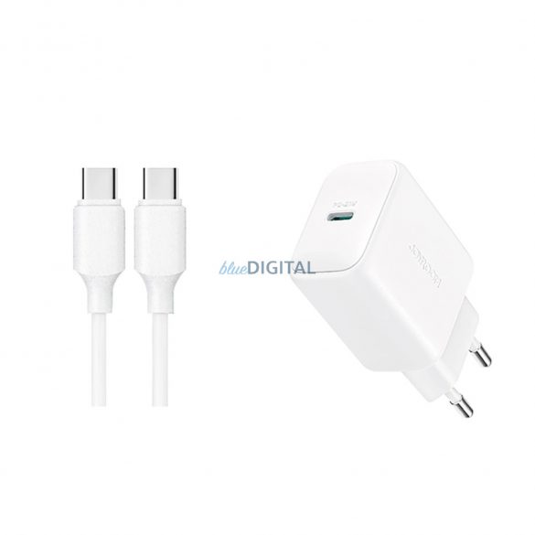 Joyroom JR-TCF20 încărcător de rețea cu 1x conexiune USB-C și cablu Type-C - Type-C 20W - alb