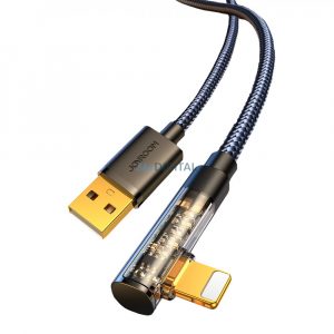 Joyroom Angled Lightning - Cablu USB pentru încărcare rapidă și transfer de date 2,4 A 1,2 m negru (S-UL012A6)