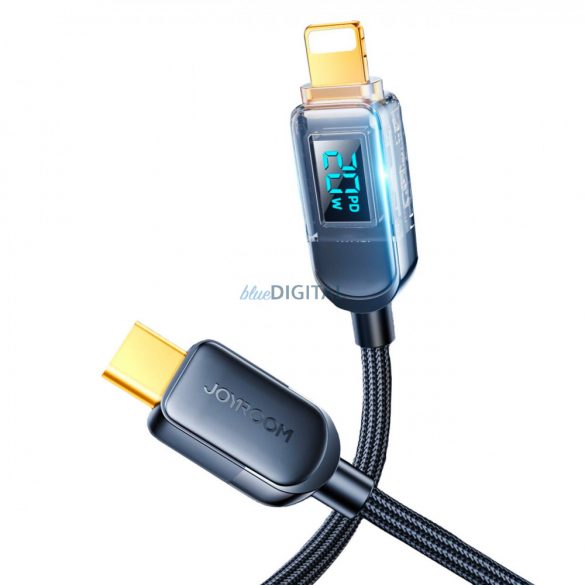 Joyroom USB C - Cablu Lightning 20W cu afișaj de putere de încărcare 1,2 m negru (S-CL020A4)