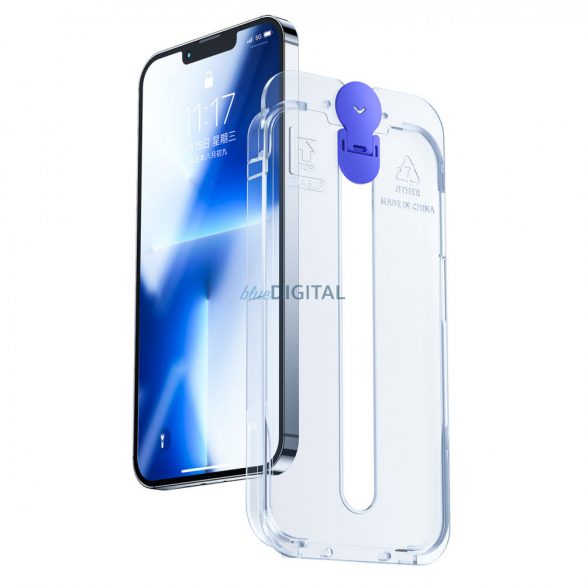 Joyroom Knight Sticlă pentru iPhone 14 Pro Max cu kit de montare transparent (JR-H12)