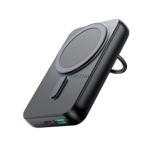 Powerbank wireless 10000mAh Joyroom JR-W050 20W MagSafe cu inel și suport - negru