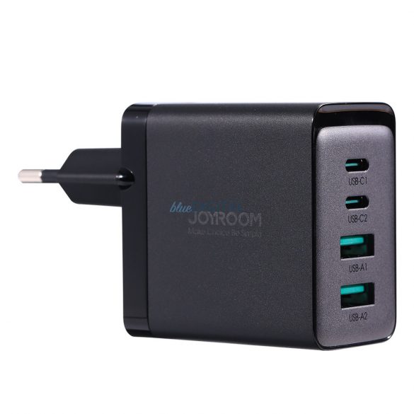 Joyroom încărcător GaN 67W 4 porturi (2x USB, 2x USB C) negru (TCG02) + cablu USB C - USB C 100W 1.2m