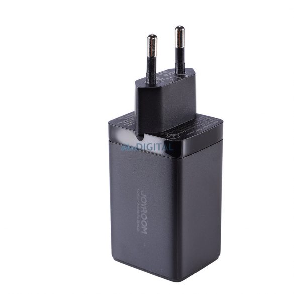 Joyroom încărcător rapid GaN 65W USB, 2x USB C negru + cablu USB C - USB C 100W 1.2m (TCG01)