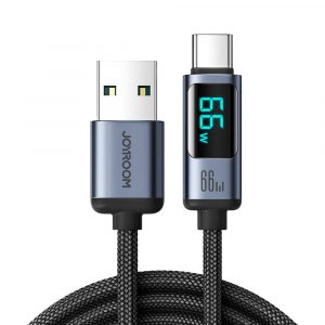 Cablu USB C - USB A 66W 1.2m cu afișaj LED Joyroom S-AC066A16 - negru